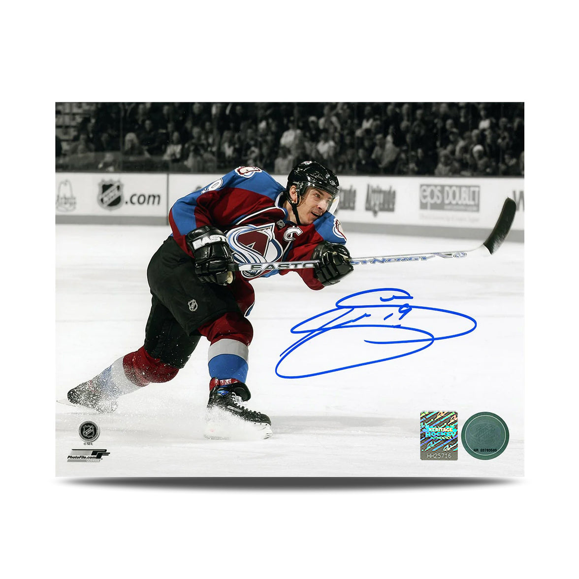 Joe Sakic Signed Colorado Avalanche Sniper Spotlight 8X10 Photo