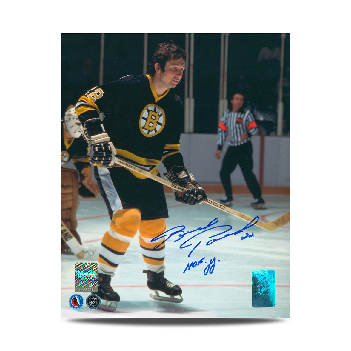 Brad Park Signed Boston Bruins Classic Hockey 8X10 Photo With HOF Note
