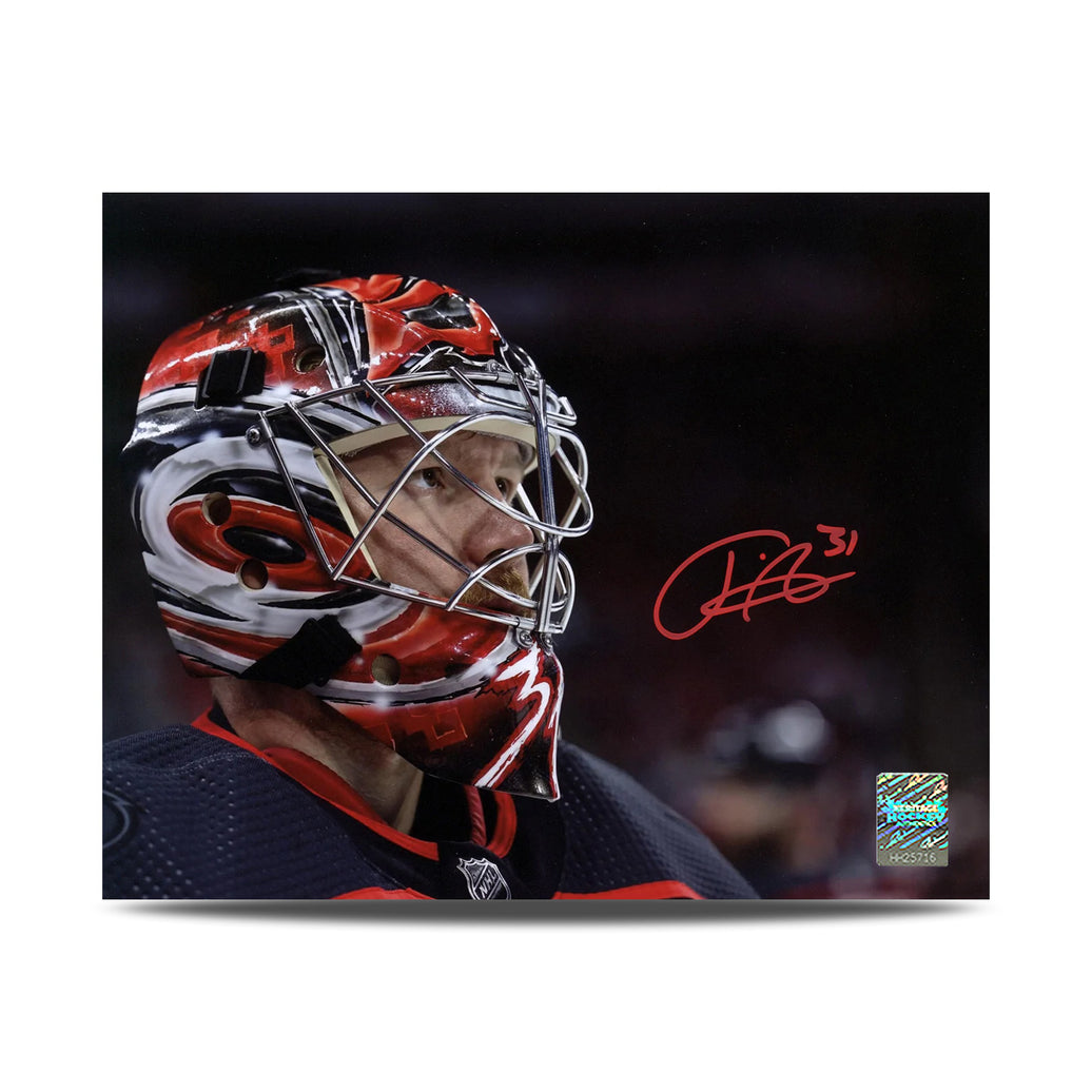 Frederik Andersen Signed Carolina Hurricanes Mask Close-Up 8X10 Photo