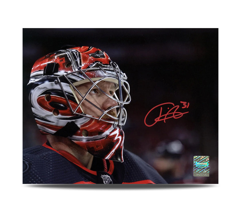 Frederik Andersen Signed Carolina Hurricanes Mask Close-Up 8X10 Photo