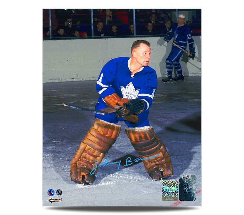 Johnny Bower Signed Toronto Maple Leafs Action Colour 8X10 Photo