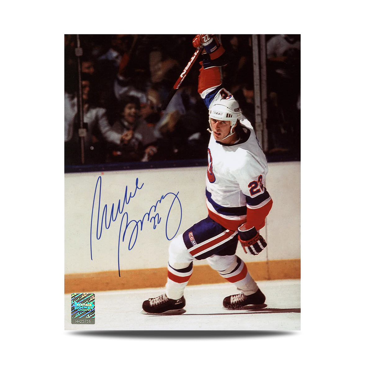 Mike Bossy Signed New York Islanders Goal Celebration 8X10 Photo