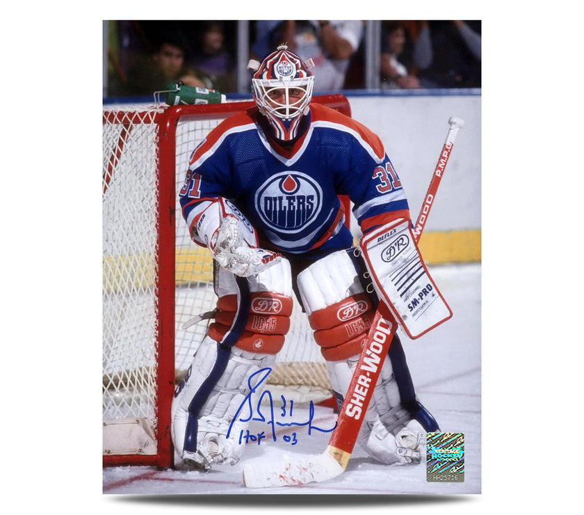 Grant Fuhr Signed Edmonton Oilers Goalie 8X10 Photo With HOF Note