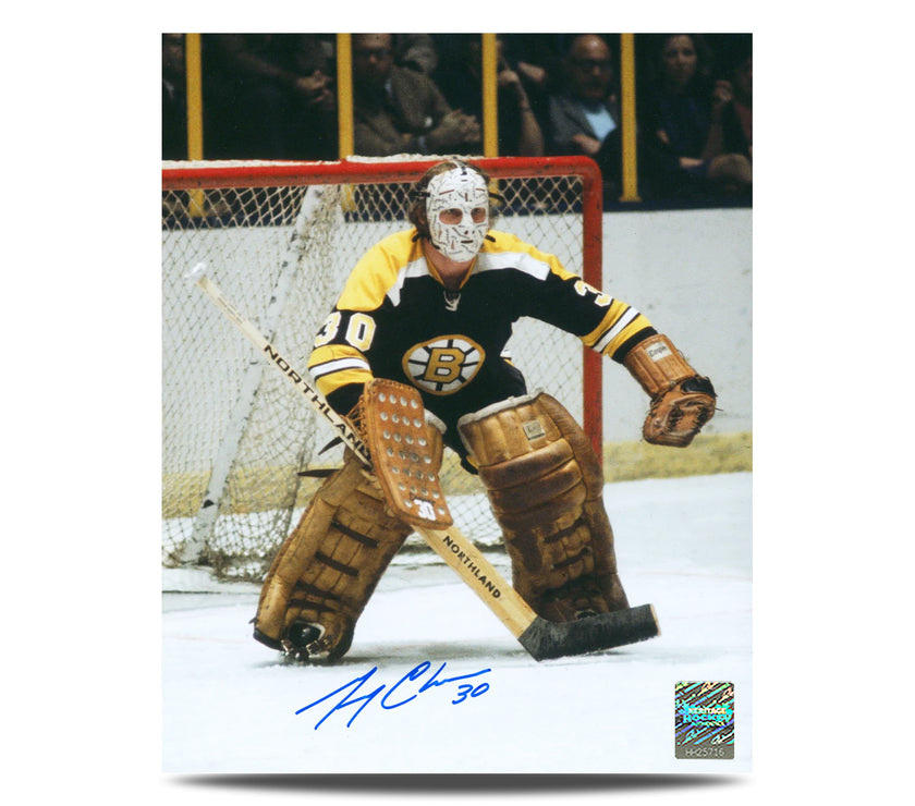 Gerry Cheevers Signed Boston Bruins Goalie 8X10 Photo