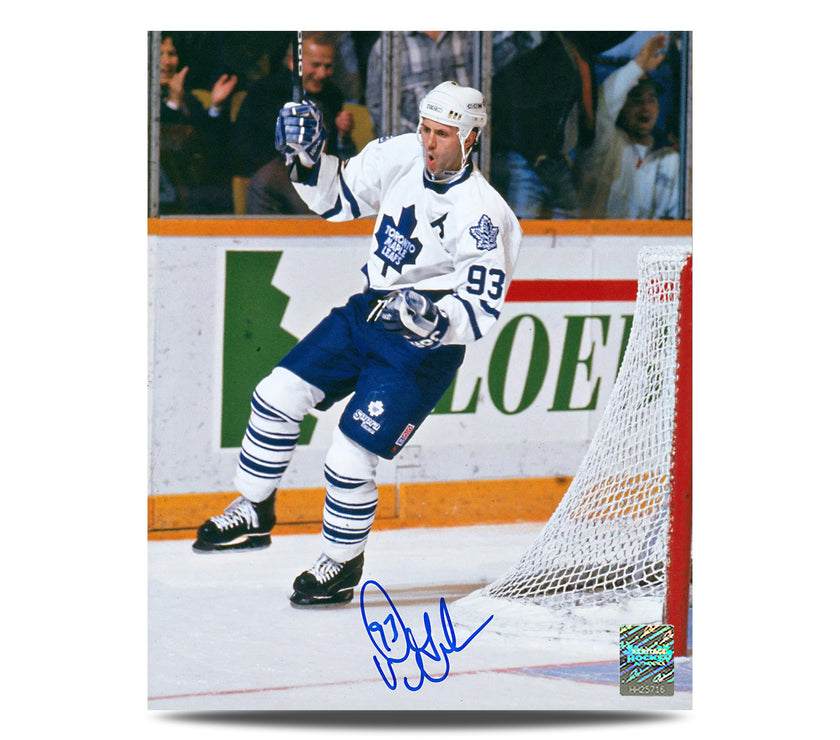 Doug Gilmour Signed Toronto Maple Leafs Goal Celebration 8X10 Photo
