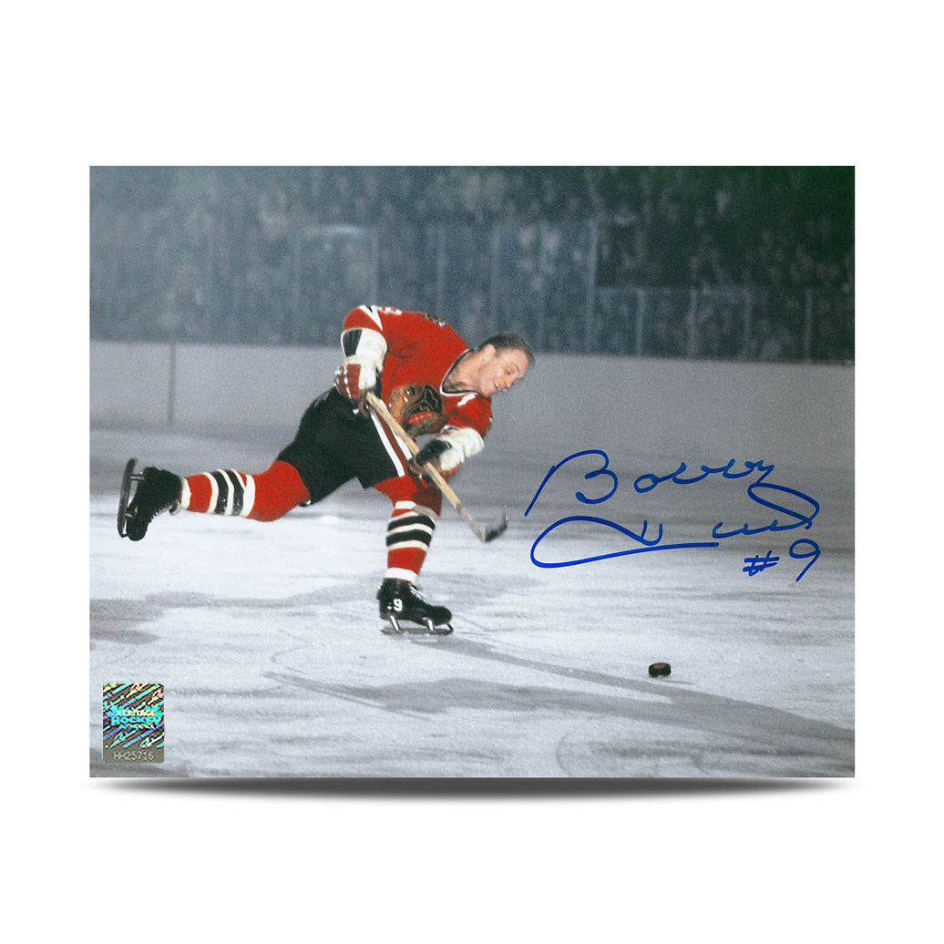 Bobby Hull Signed Chicago Blackhawks Record 51st Goal 8X10 Photo