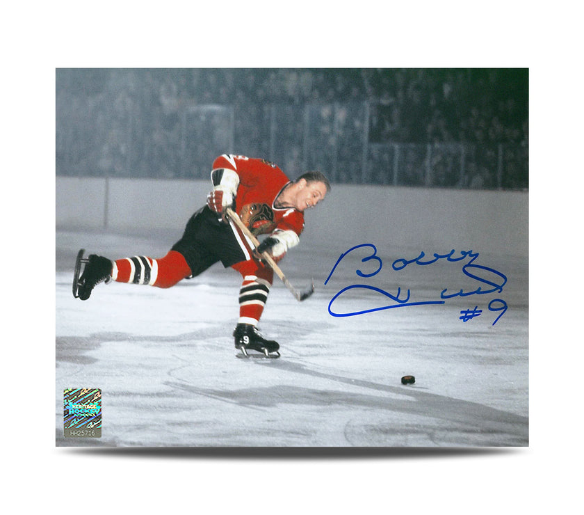 Bobby Hull Signed Chicago Blackhawks Record 51st Goal 8X10 Photo