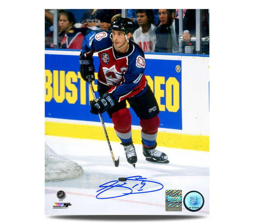 Joe Sakic Signed Colorado Avalanche 1996 Stanley Cup Finals 8X10 Photo