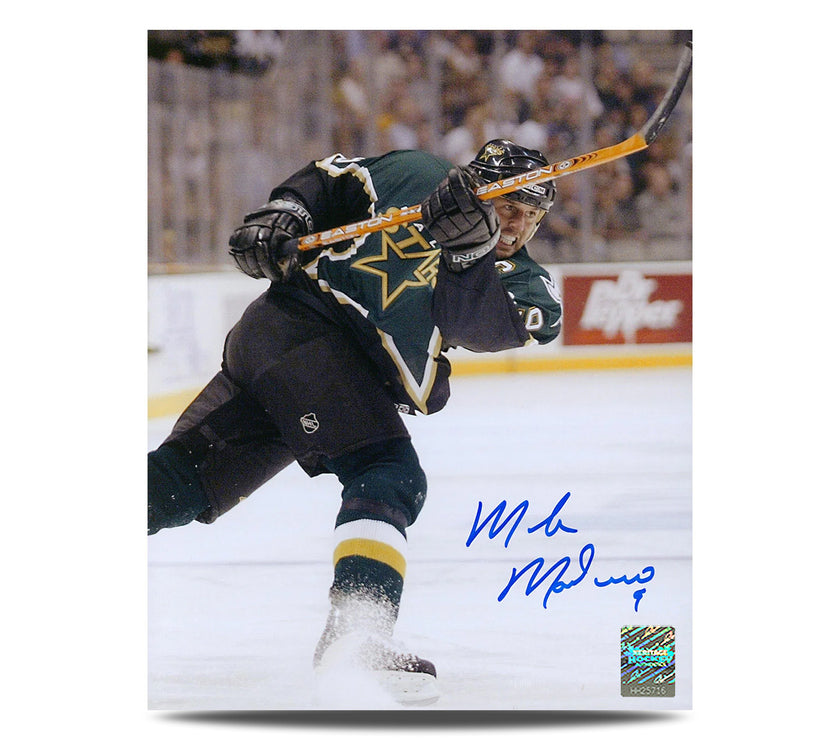 Mike Modano Signed Dallas Stars Goal Sniper 8X10 Photo