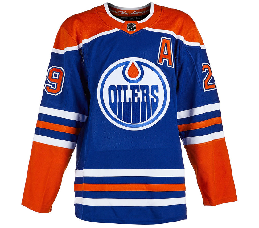Leon Draisaitl Signed Edmonton Oilers Adidas Pro Home Blue Jersey