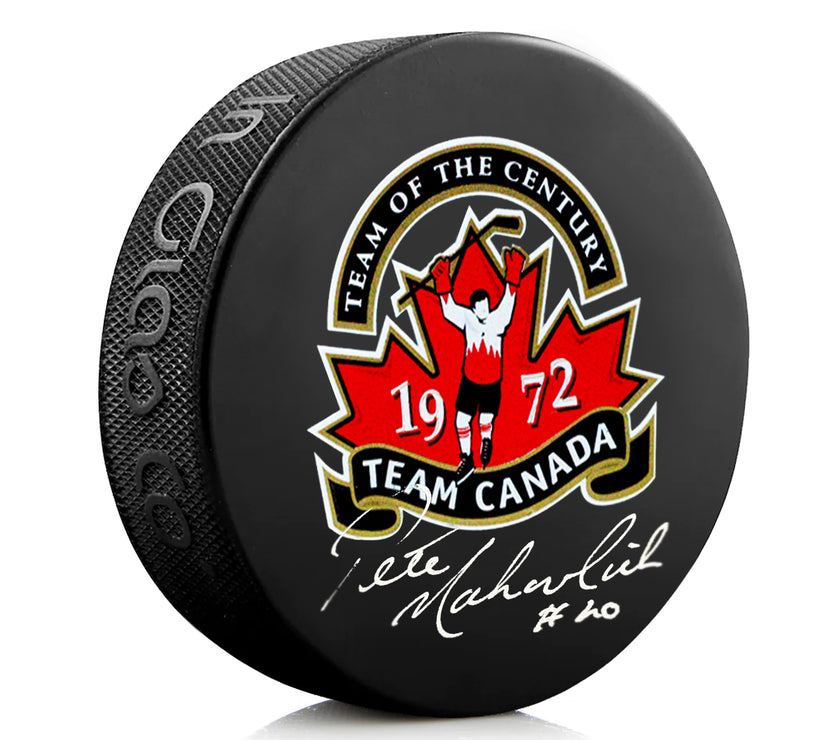Peter Mahovlich Signed Team Canada 1972 Summit Series Puck
