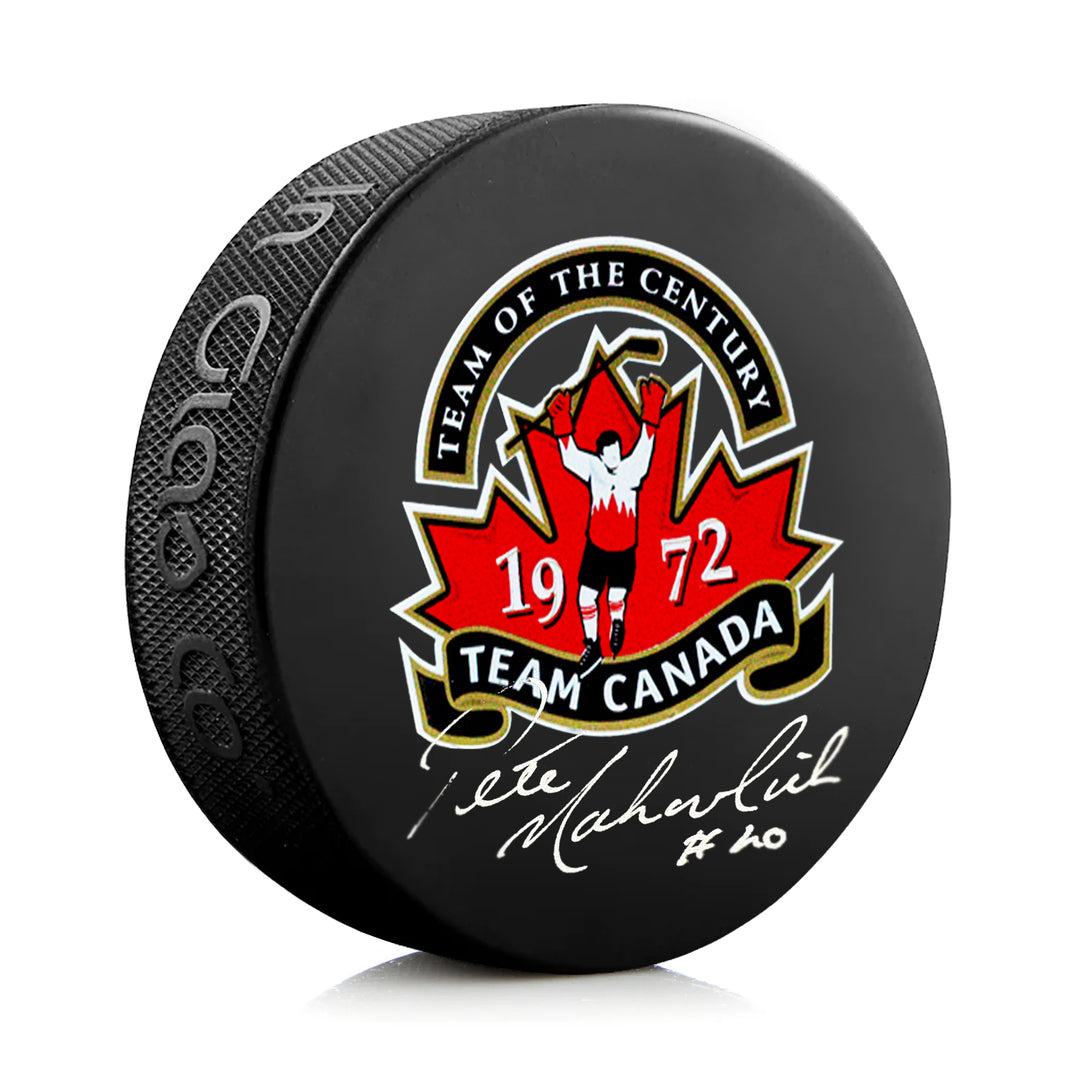 Peter Mahovlich Signed Team Canada 1972 Summit Series Puck