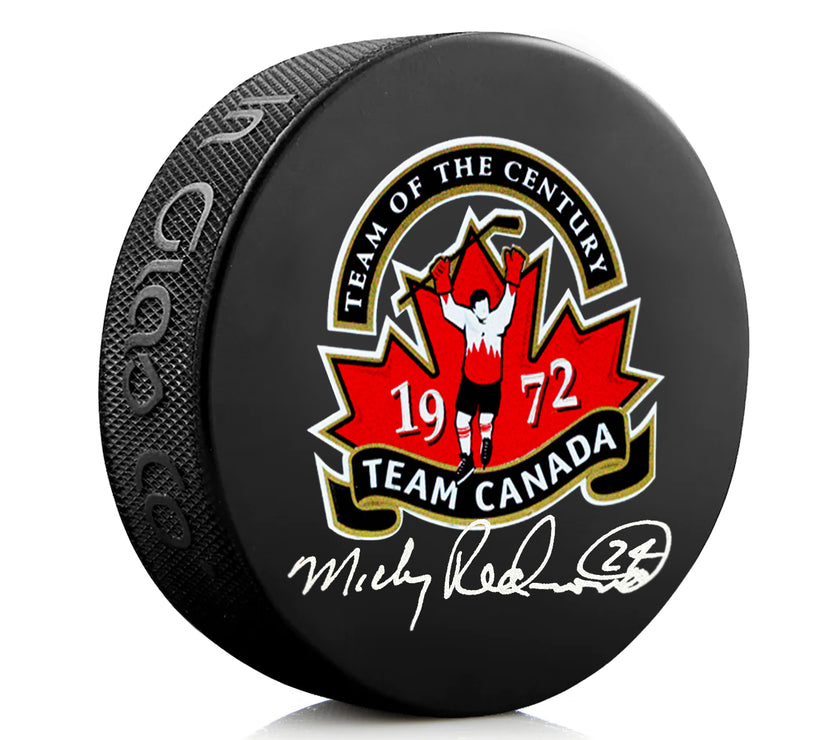 Mickey Redmond Signed Team Canada 1972 Summit Series Puck