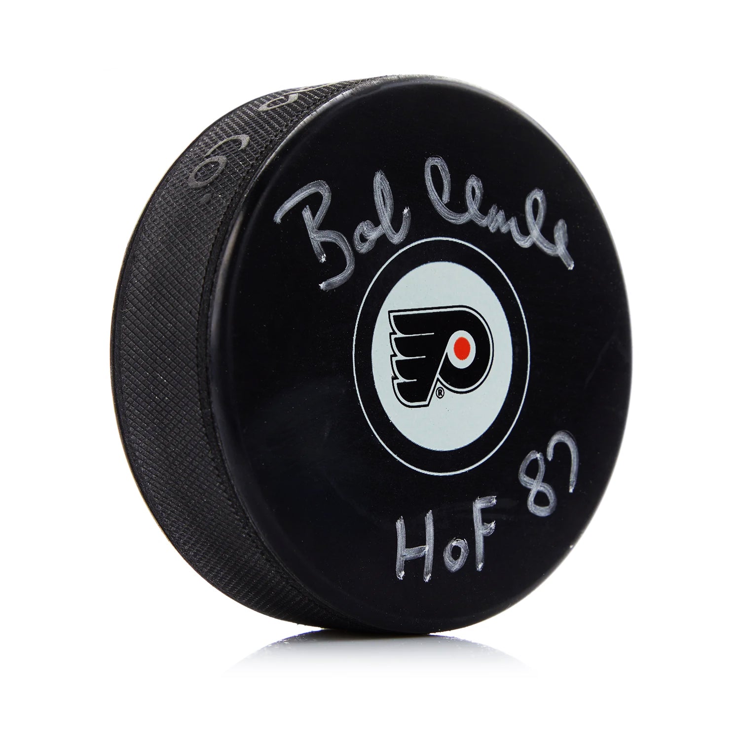 Bobby Clarke Signed Philadelphia Flyers Puck with HOF Note