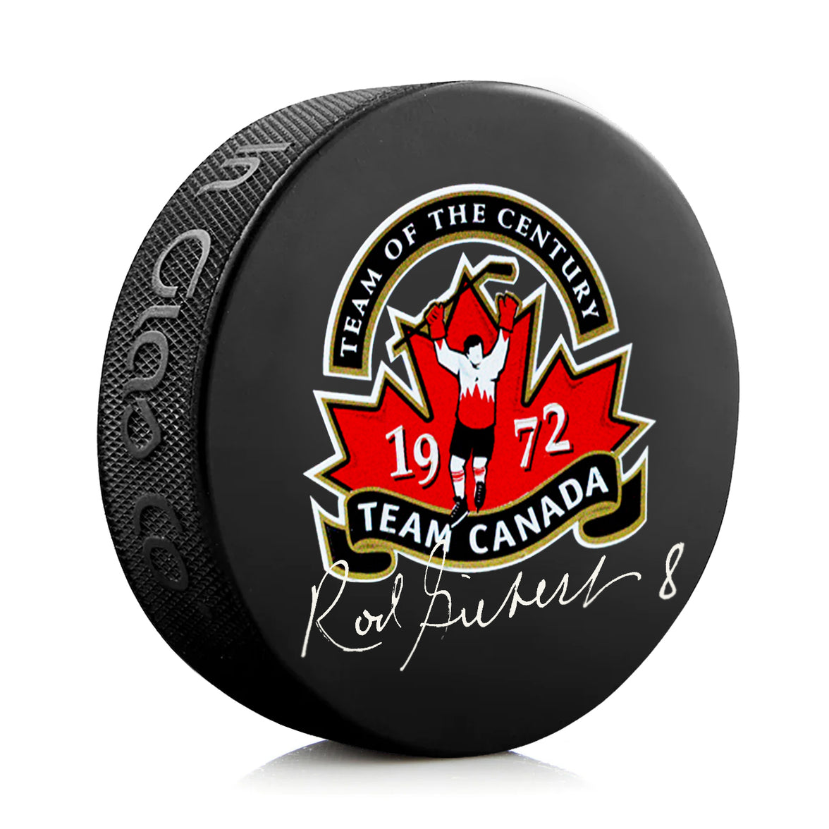 Rod Gilbert Signed Team Canada 1972 Summit Series Puck - Heritage Hockey™