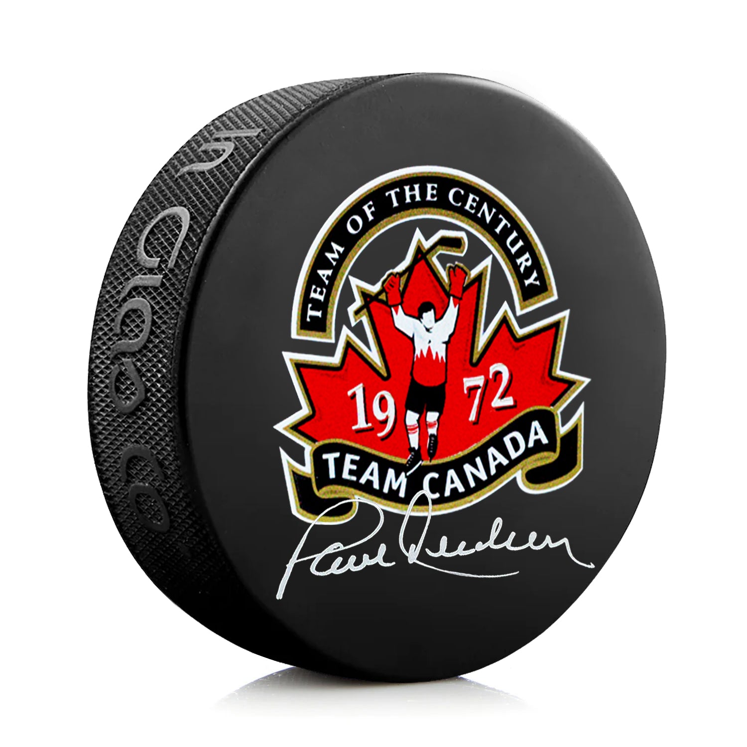 Paul Henderson Signed Team Canada 1972 Summit Series Puck - Heritage Hockey™