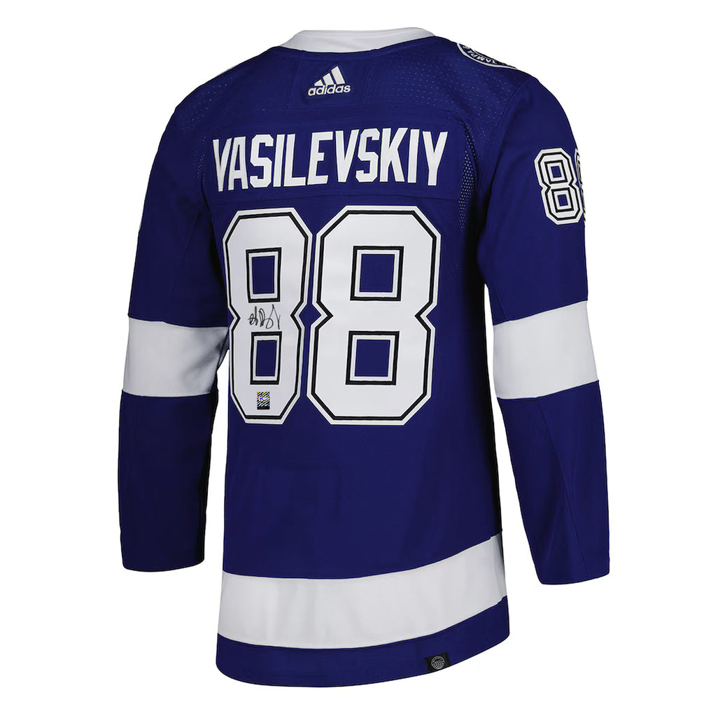 Andrei Vasilevskiy Signed Tampa Bay Lightning Adidas Pro Home Blue Jersey