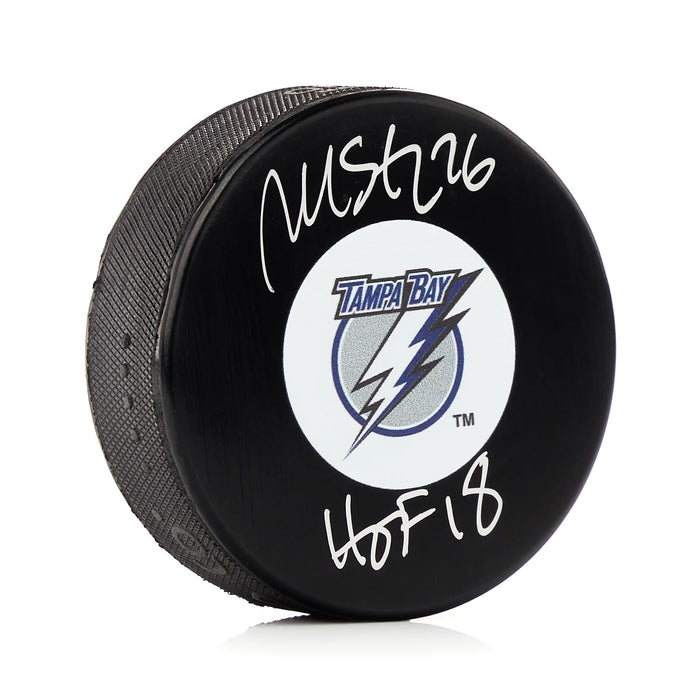 Martin St Louis Signed Tampa Bay Lightning Vintage Puck
