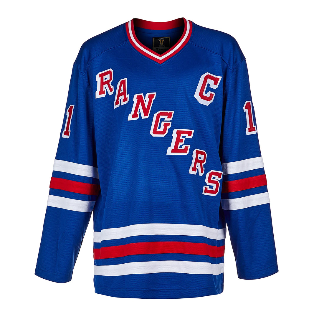 Camiseta vintage de los New York Rangers firmada por Mark Messier