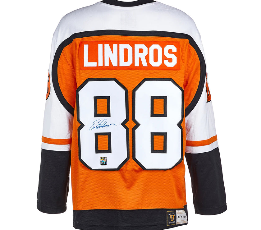 Eric Lindros Signed Philadelphia Flyers Fanatics Vintage Orange Jersey