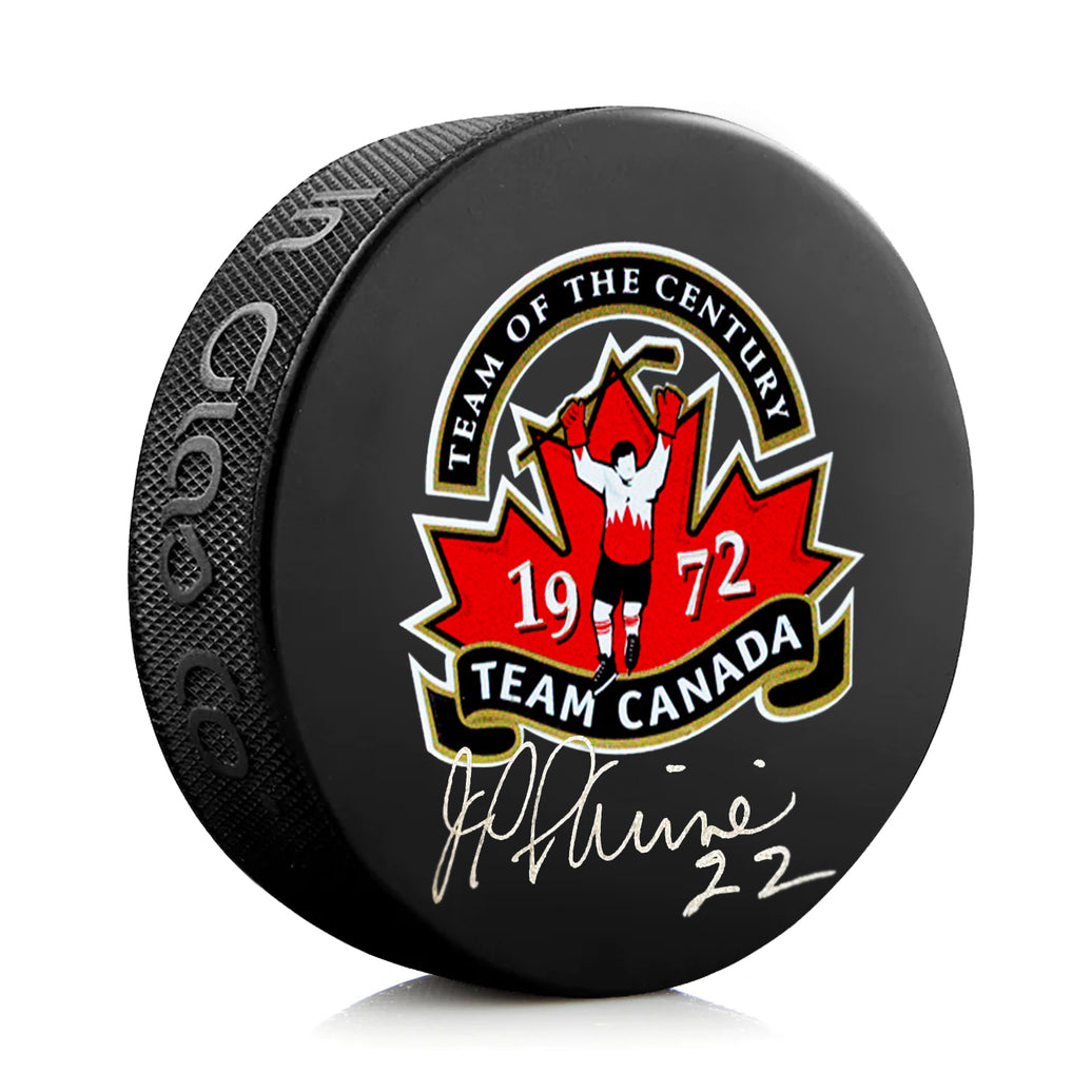 J.P. Parise Signed Team Canada 1972 Summit Series Puck - Heritage Hockey™