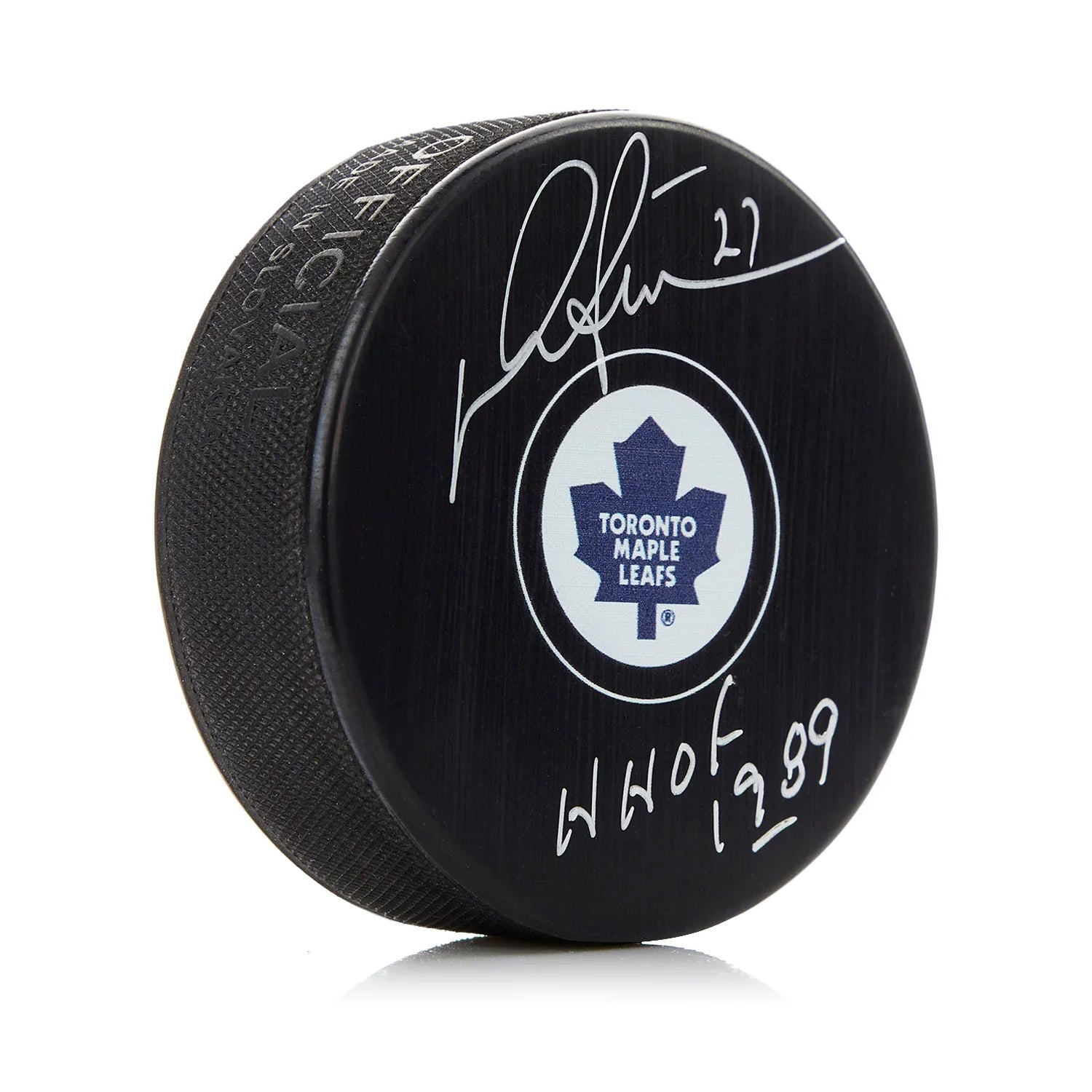 Darryl Sittler Signed Toronto Maple Leafs Puck with HOF Note