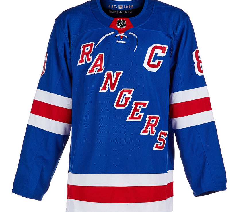 Jacob Trouba Signed New York Rangers Adidas Pro Home Blue Jersey