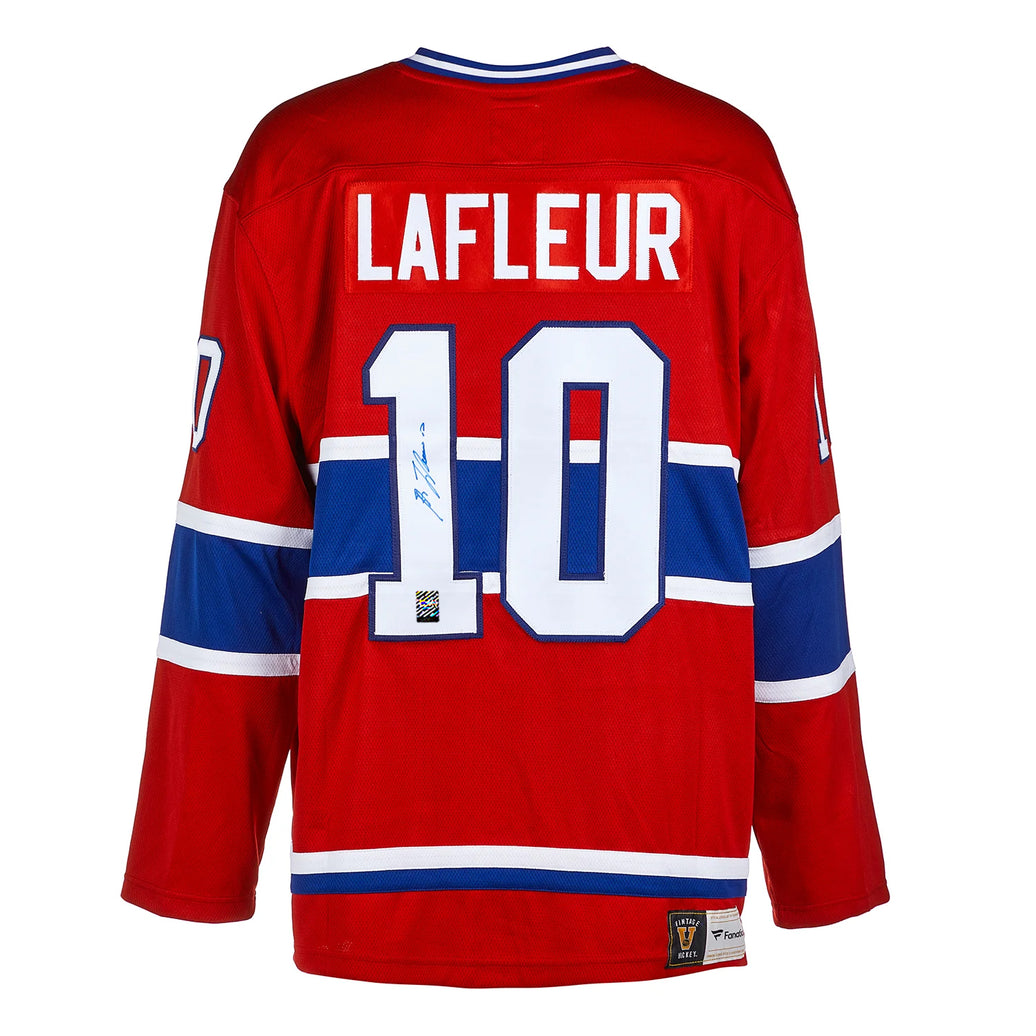 Guy Lafleur Signed Montreal Canadiens Fanatics Vintage Red Jersey - Heritage Hockey™