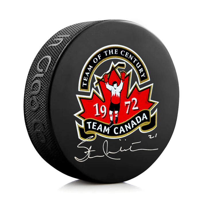 Stan Mikita Signed Team Canada 1972 Summit Series Puck - Heritage Hockey™