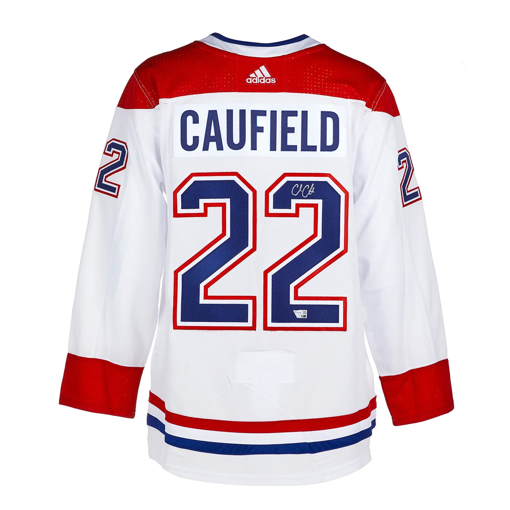 Cole Caufield Signed Montreal Canadiens Adidas Pro Away White Jersey