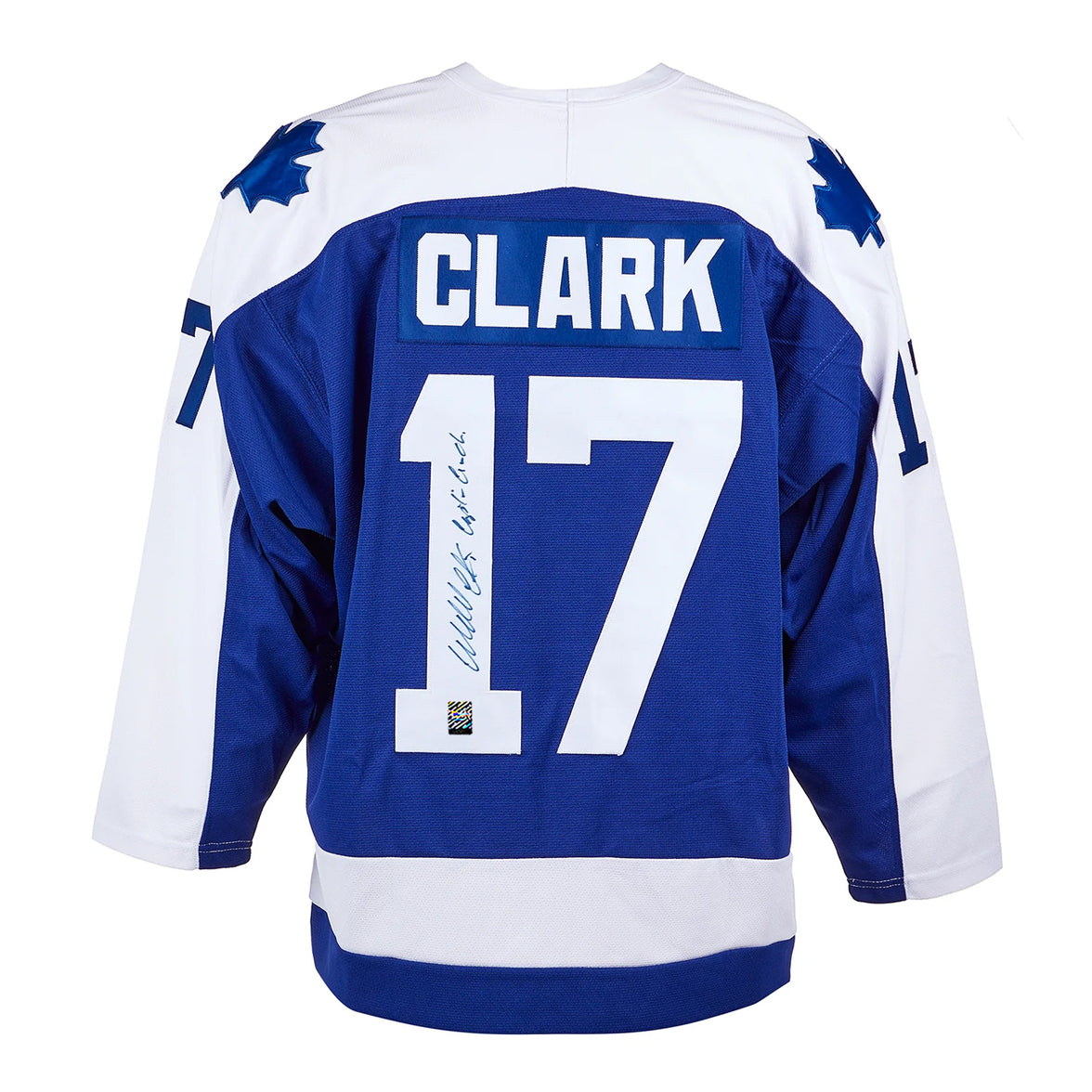 Wendel Clark Signed & Inscribed Toronto Maple Leafs Mitchell & Ness Blue Jersey