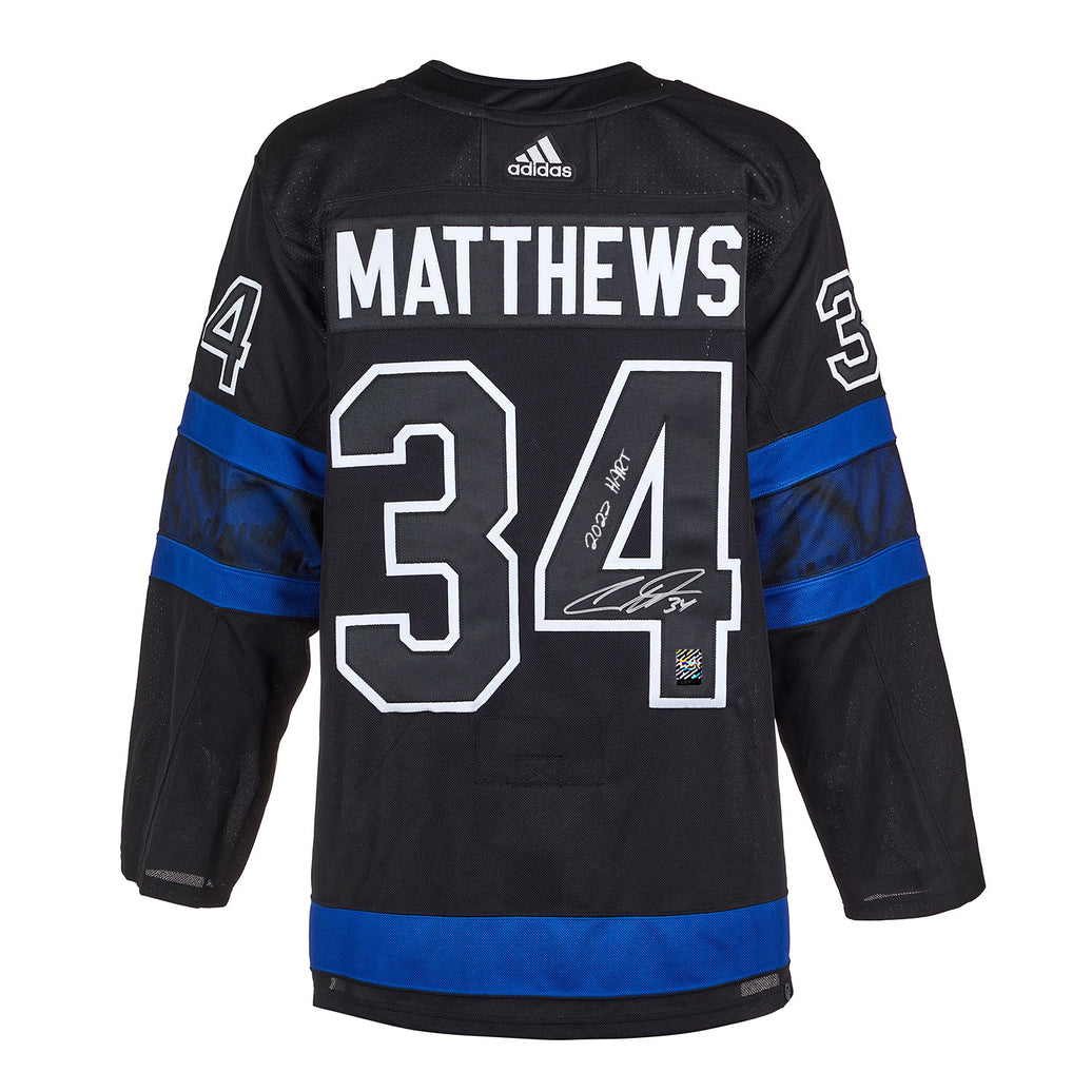 Auston Matthews Signed Toronto Maple Leafs Adidas Pro Flipside Black Jersey with "2022 Hart" Inscription