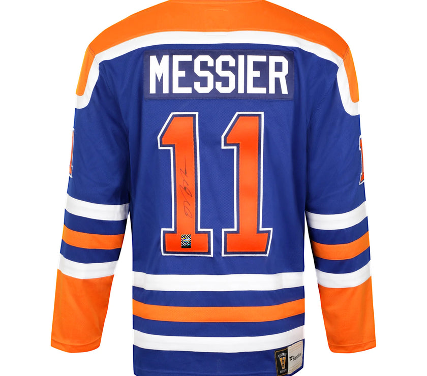 Mark Messier Signed Edmonton Oilers Fanatics Vintage Blue Jersey