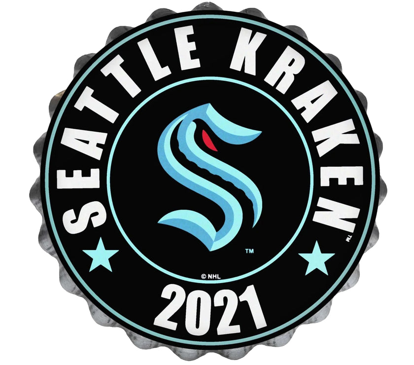 Seattle Kraken NHL Bottle Cap Wall Logo