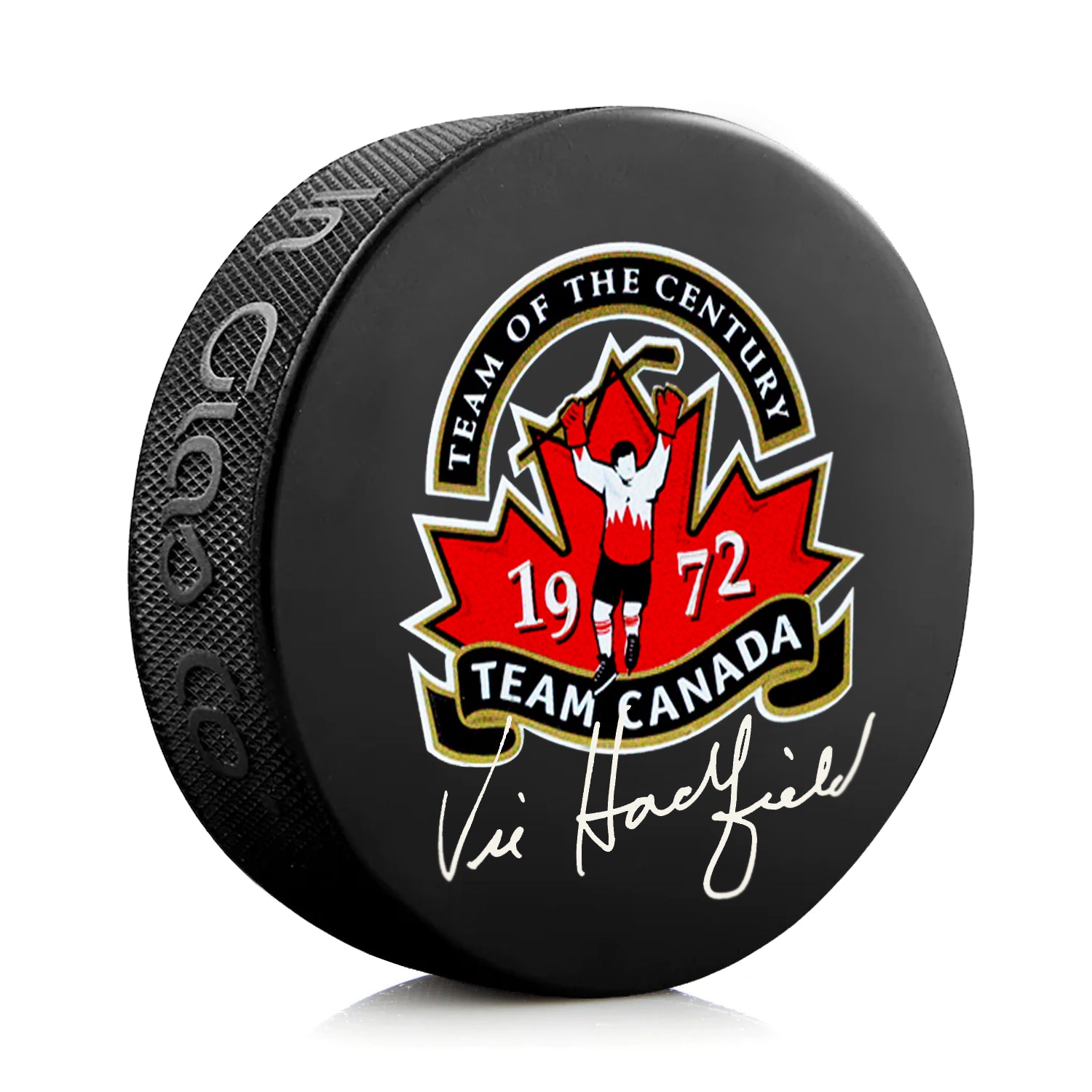 Vic Hadfield Signed Team Canada 1972 Summit Series Puck - Heritage Hockey™