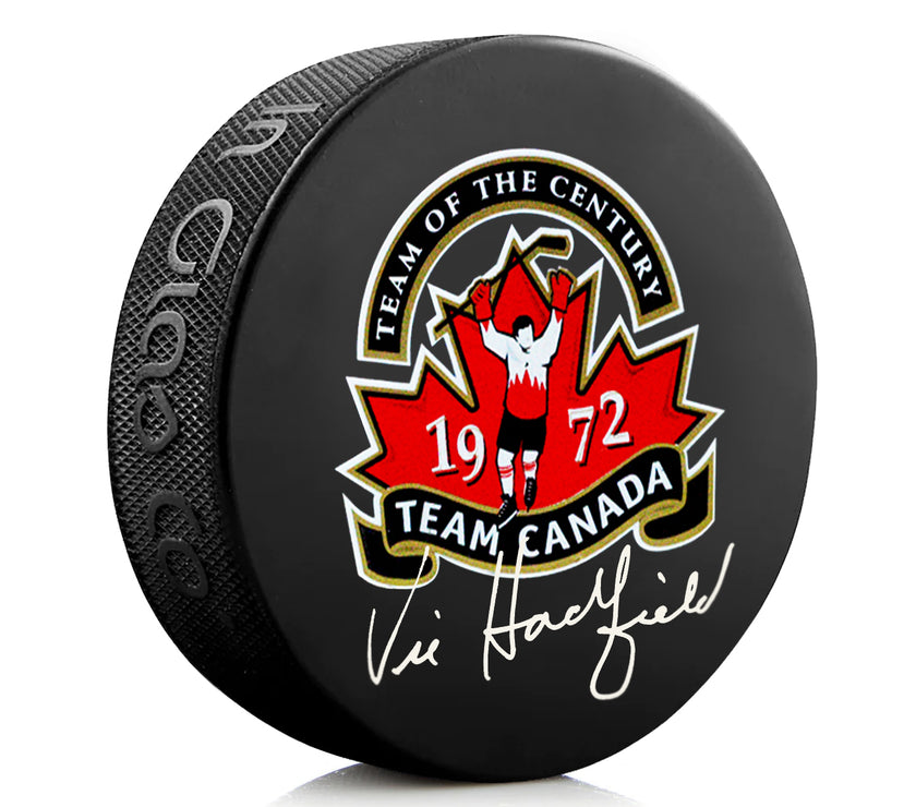 Vic Hadfield Signed Team Canada 1972 Summit Series Puck