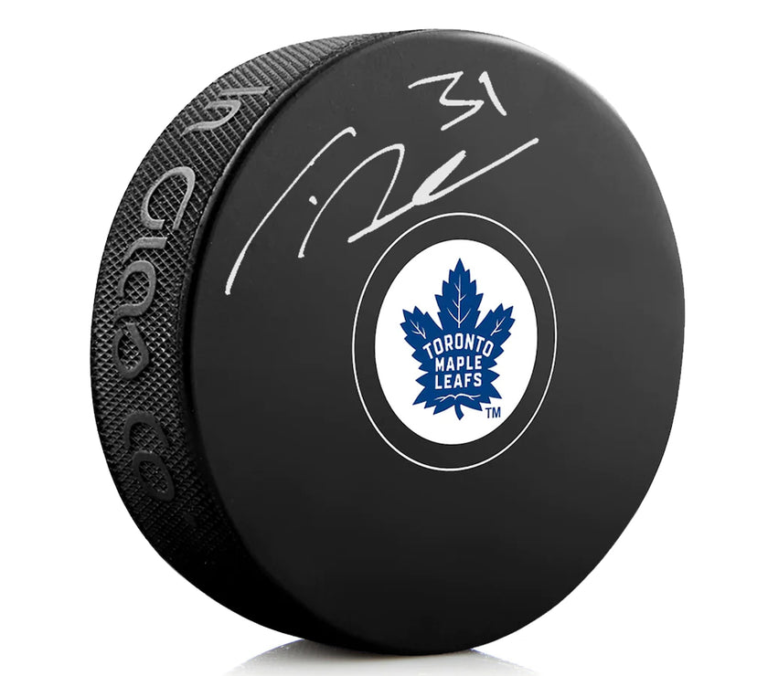 Frederik Andersen Signed Toronto Maple Leafs Puck