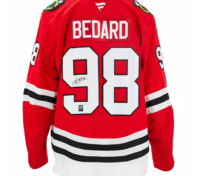 Connor Bedard Signed Chicago Blackhawks Fanatics Authentic Pro Home Red Jersey