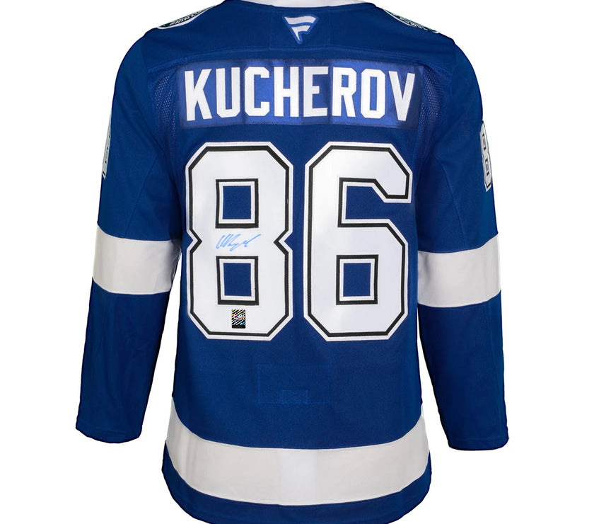 Nikita Kucherov Signed Tampa Bay Lightning Fanatics Premium Home Blue Jersey