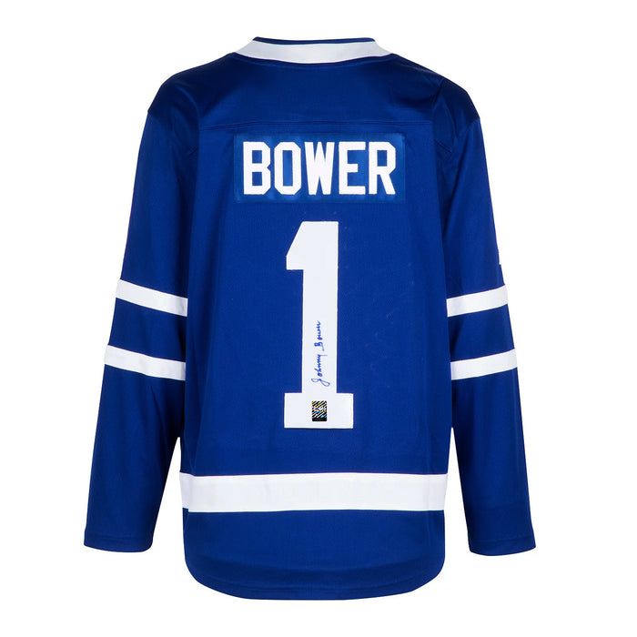 Johnny Bower Signed Toronto Maple Leafs Fanatics Breakaway Home Blue Jersey - Heritage Hockey™