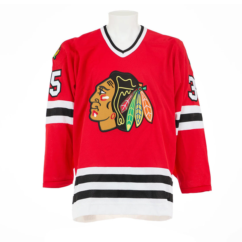 Tony Esposito Signed & Inscribed Chicago Blackhawks CCM Vintage Red Jersey