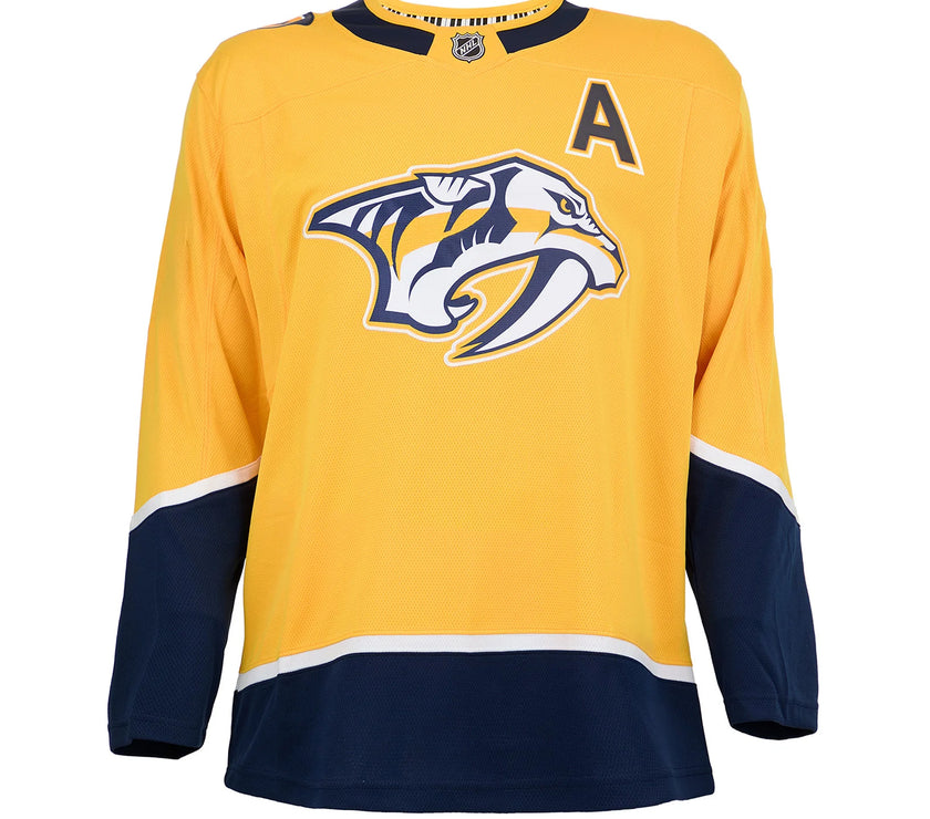 Filip Forsberg Signed Nashville Predators Fanatics Premium Home Yellow Jersey