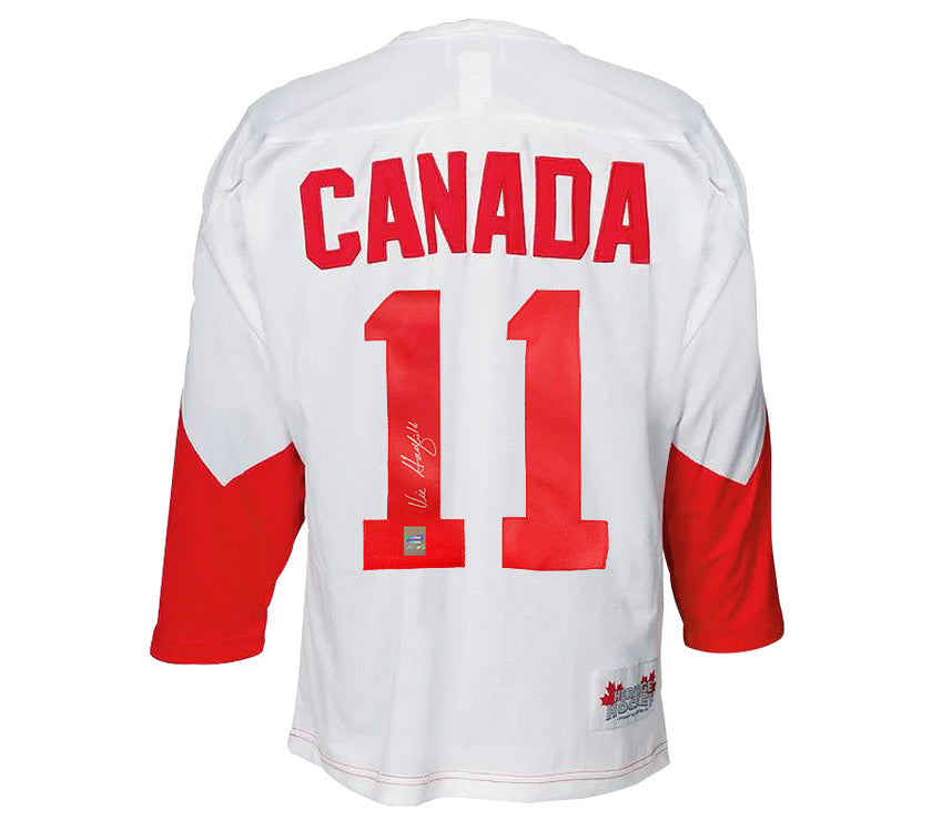 Vic Hadfield Signed Team Canada 1972 Summit Series Away White Jersey