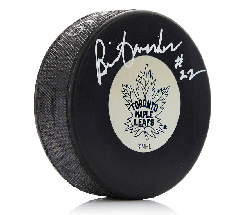 Brian Conacher Signed Toronto Maple Leafs Vintage Puck