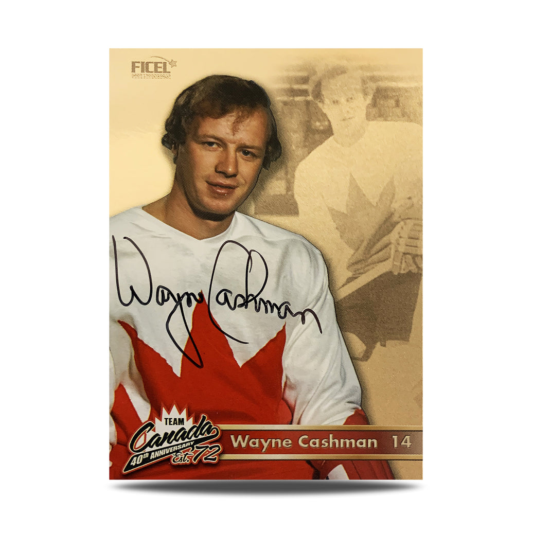 Wayne Cashman #14 Signed Official 40th Anniversary Team Canada 1972 Card