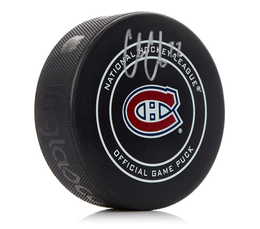 Cole Caufield Signed Montreal Canadiens Official Game Puck