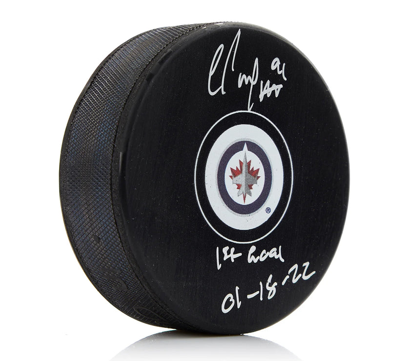 Rondelle signée par Cole Perfetti des Jets de Winnipeg