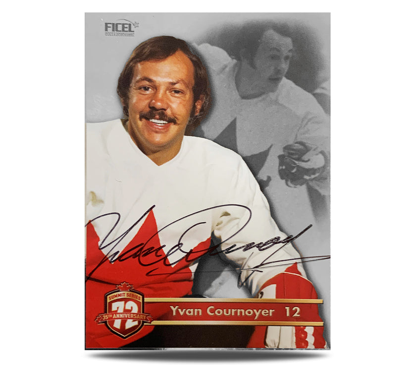 Yvan Cournoyer #12 Signed Official 35th Anniversary Team Canada 1972 Card