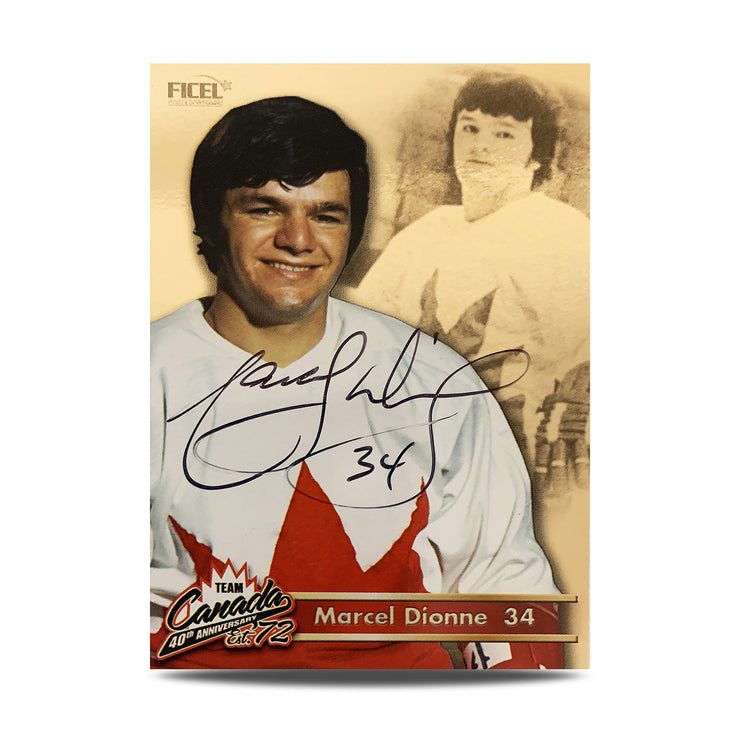 Marcel Dionne #34 Signed Official 40th Anniversary Team Canada 1972 Card