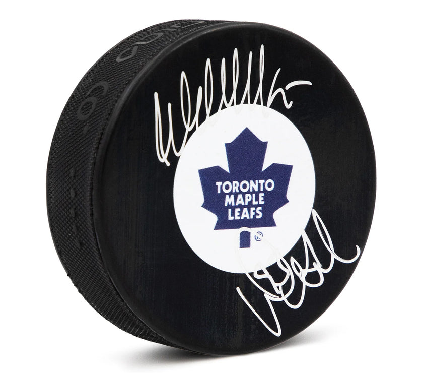 Doug Gilmour & Wendel Clark Signed Toronto Maple Leafs Puck